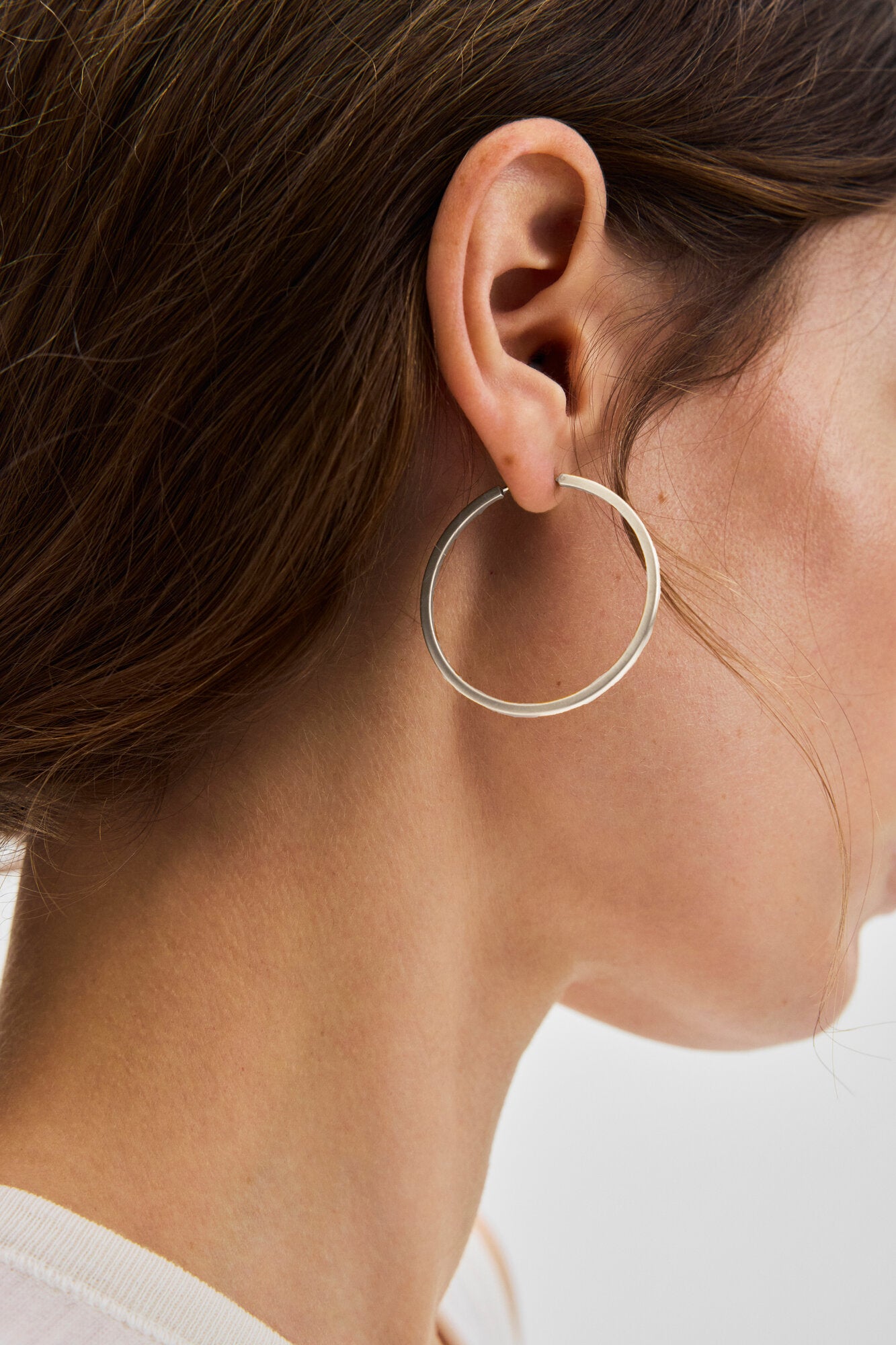 Circle Line hoops, sølvbelagt - Ø4 cm